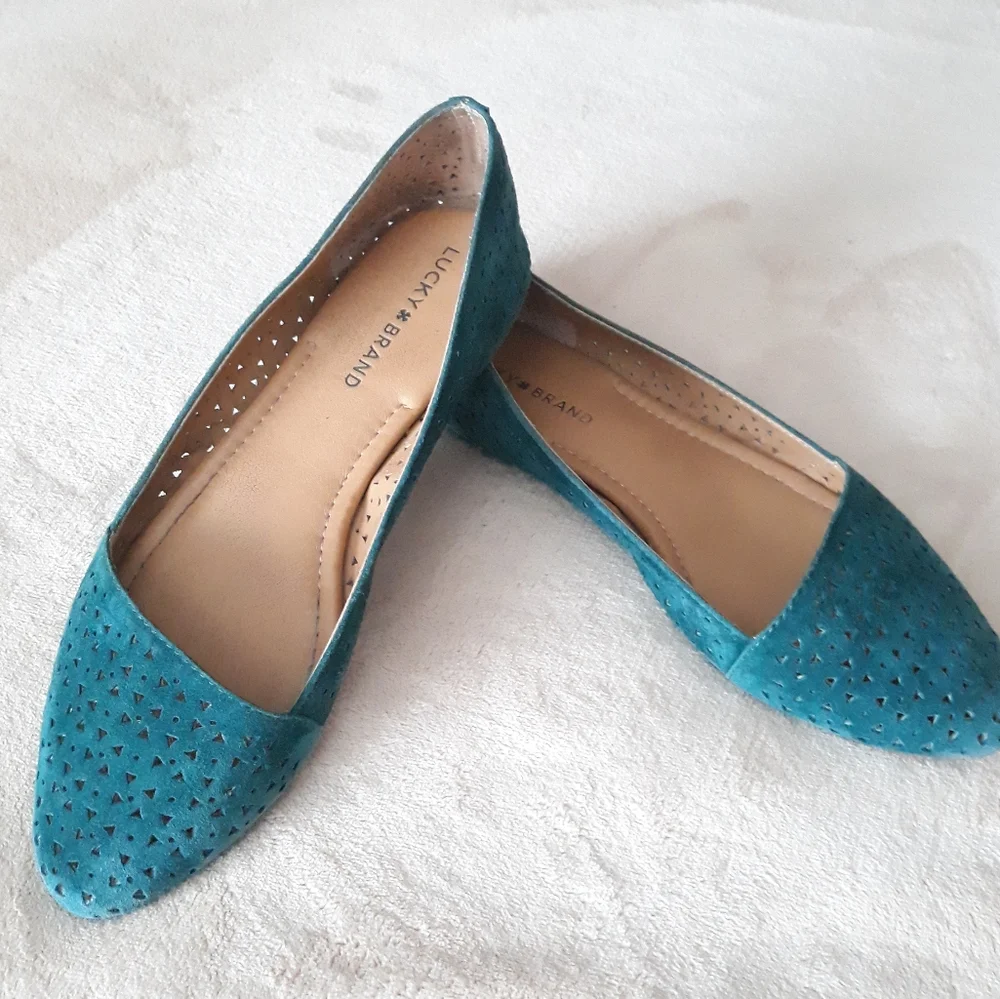 Lucky Brand Emerald Green Archh2 Flats - Picture 1 of 11